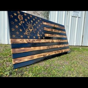 Lady Liberty Wooden Flag
